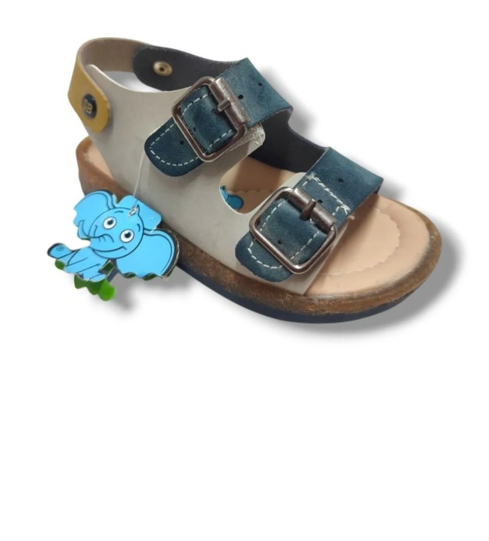 Şi̇ri̇ngenç Şirinbebe 1725-20 2 Kemer Tokalı Erkek Sandalet Gri Sarı 21-25 model görseli