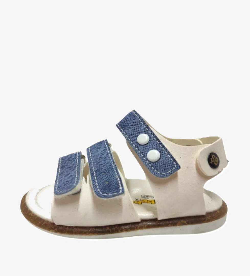 Şi̇ri̇ngenç Şirinbebe 1715-20 Anatomik 3 Cırt Bant Erkek Çocuk Sandalet Beyaz Mavi 18-20 model görseli