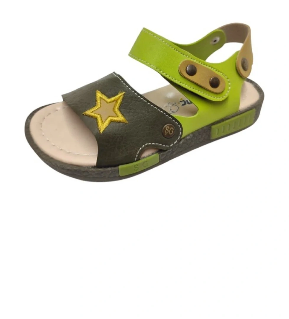 Şi̇ri̇ngenç Şirinbebe 1703-20 Anatomik Yıldız Desen Cirtli Erkek Çocuk Sandalet Haki Yeşil 26-30 model görseli