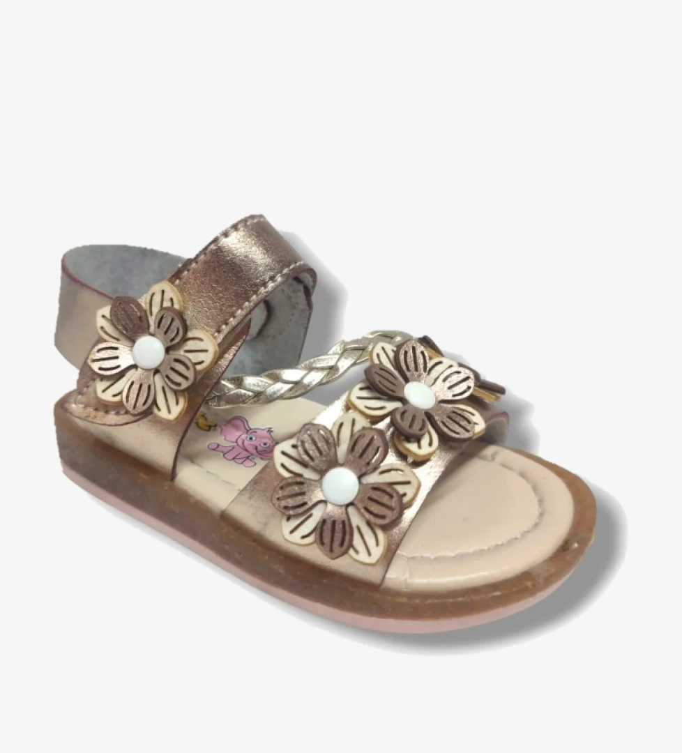 Şirinbebe 1662-20 Örgü Şerit Cırt Kız Çocuk Sandalet 21-25 - Görsel 1