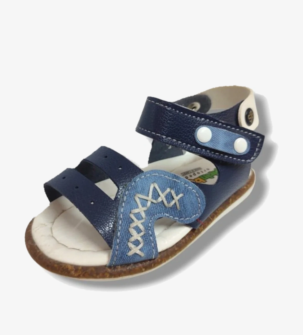 Şi̇ri̇ngenç Şirinbebe 1661-20 Anatomik Dikiş Cırtlı Erkek Sandalet Lacivert Mavi 18-20 model görseli