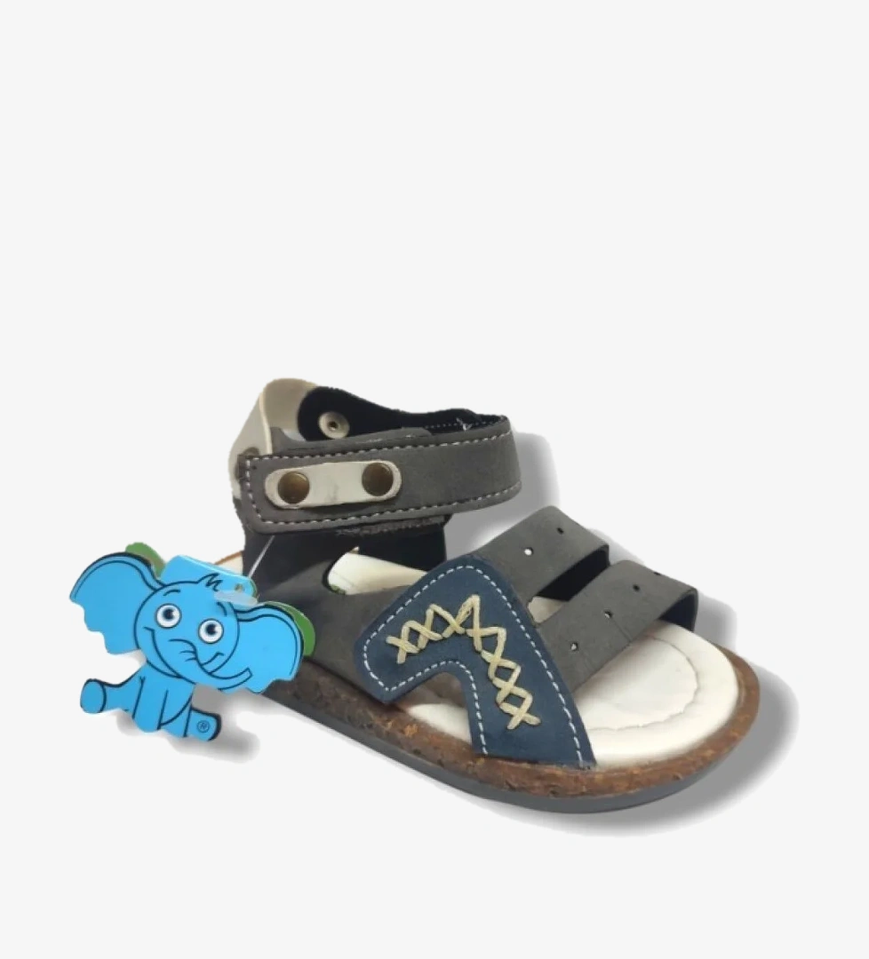 Şirinbebe 1690-20 Anatomik Dikiş Cırtlı Erkek Sandalet Füme Lacivert 21-25 - Görsel 1