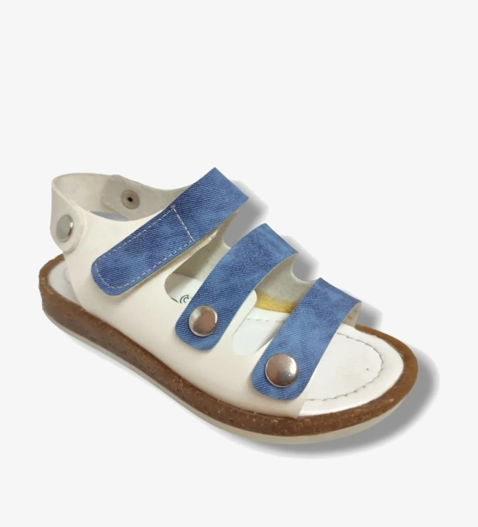 Şiringenç 1672-20 3 Bant Erkek Çocuk Sandalet Beyaz Mavi 26-30 - Görsel 1