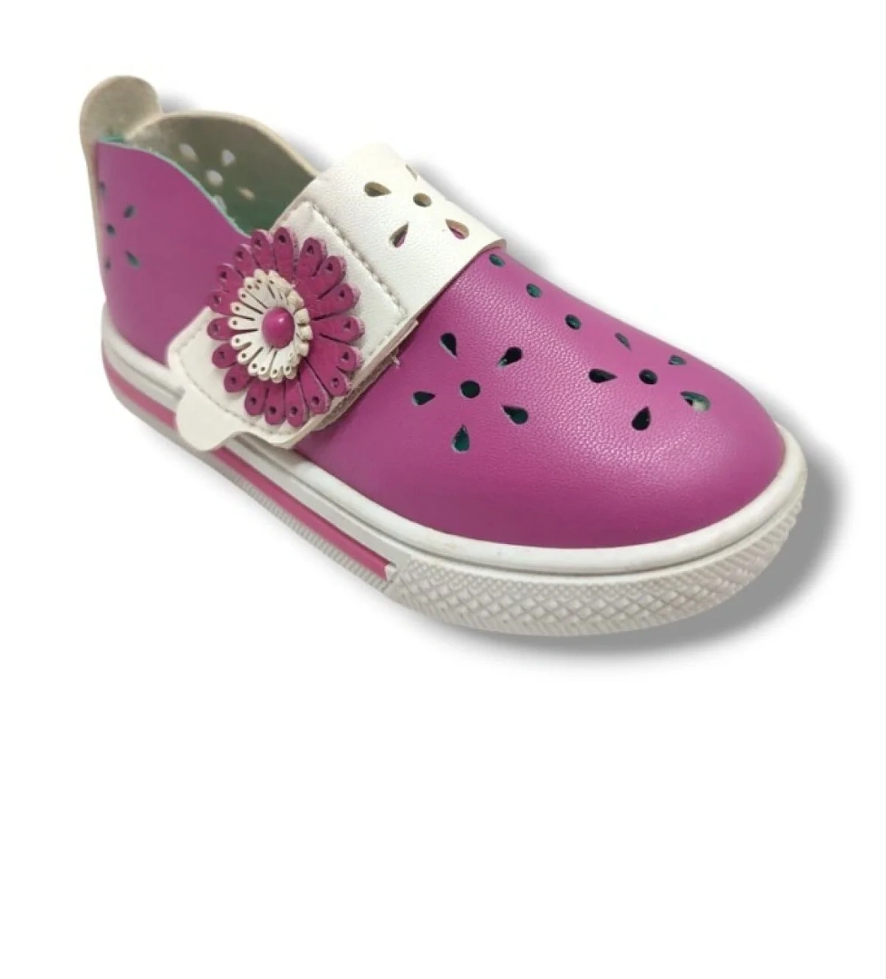 Şi̇ri̇ngenç Şirinbebe 1687-20 Çiçek Cırtlı Kız Çocuk Sandalet Pembe Beyaz 21-25 model görseli