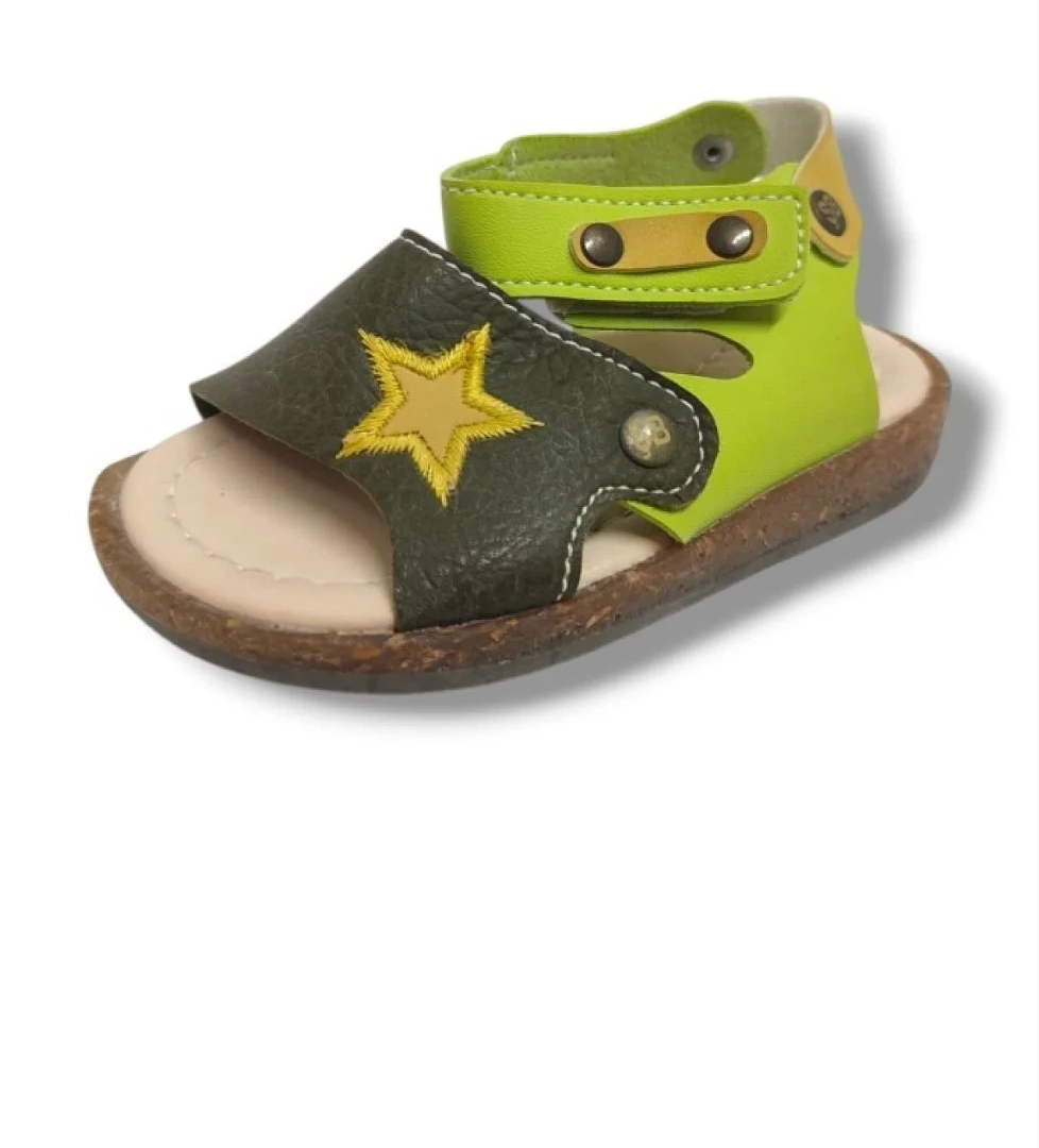Şi̇ri̇ngenç Şirinbebe 1663-20 Anatomik Yıldız Desen Cirtli Erkek Çocuk Sandalet Haki Yeşil 21-25 model görseli