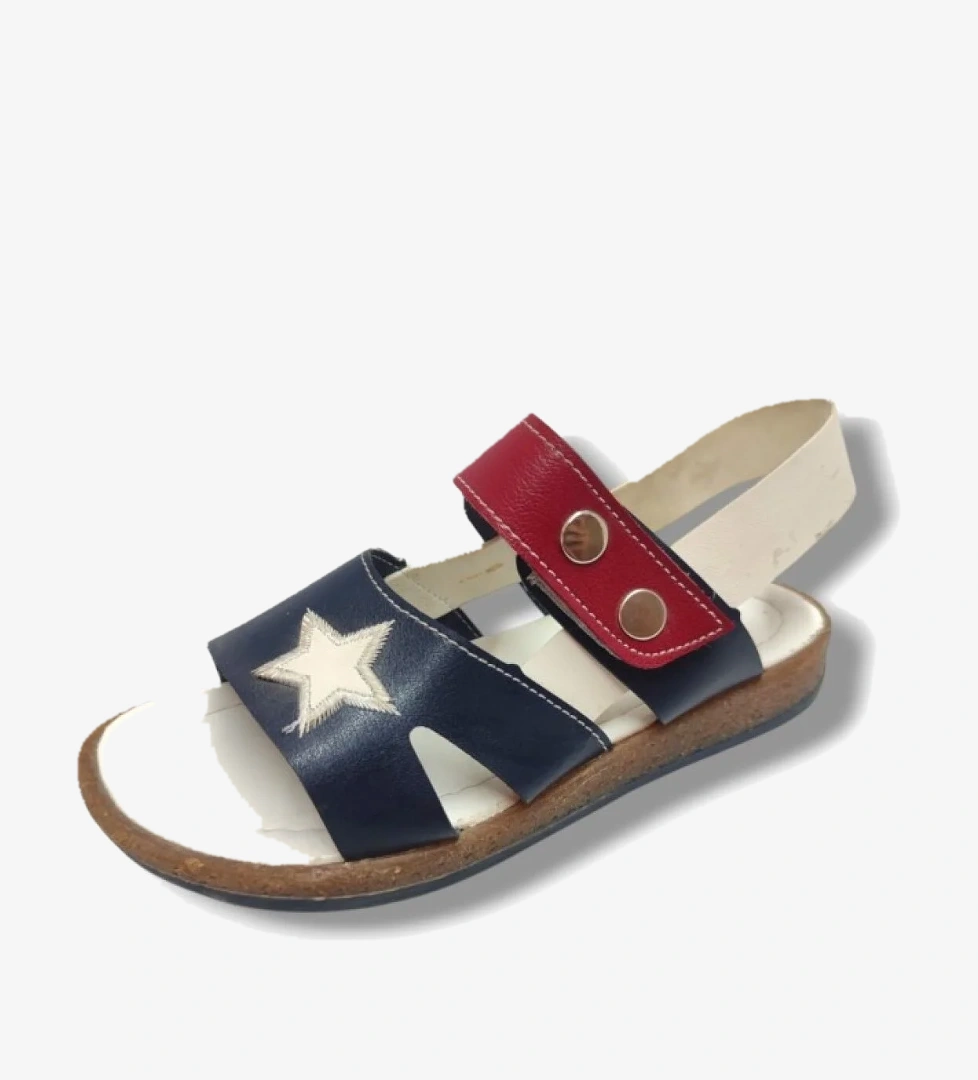 Şi̇ri̇ngenç Şiringenç 1680-20 Anatomik Yıldız Desen Cırtlı Erkek Çocuk Sandalet Lacivert Beyaz 31-36 model görseli