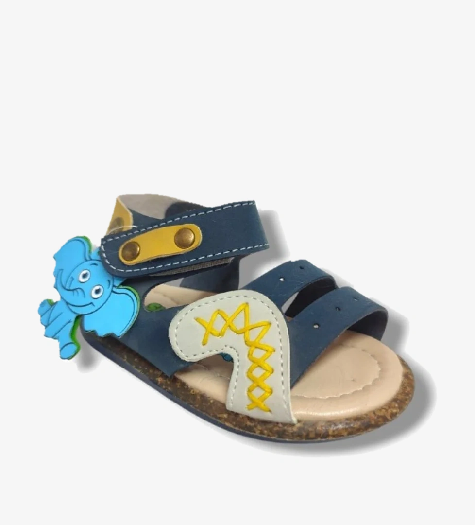 Şi̇ri̇ngenç Şirinbebe 1634-20 Anatomik Dikiş Cırtlı Bebek Erkek Sandalet Lacivert Sarı 18-20 model görseli