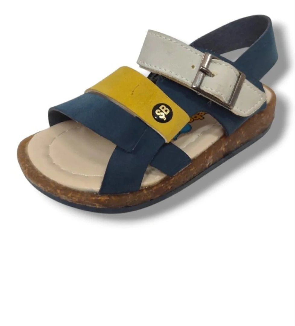 Şi̇ri̇ngenç Şirinbebe 1594-20 Anatomik 3 Bant Kemer Tokalı Erkek Çocuk Sandalet Lacivert Sari 21-25 model görseli