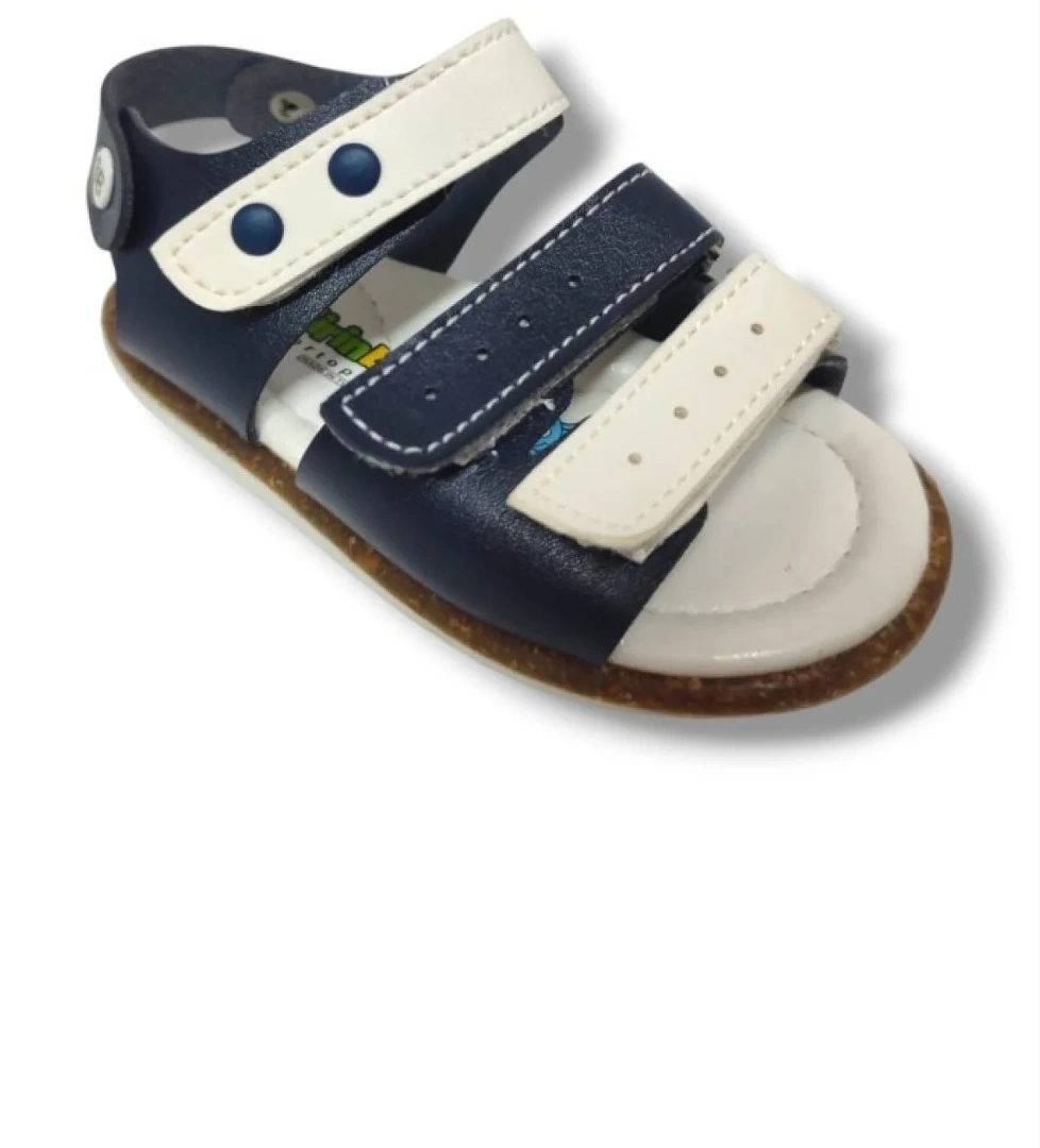 Şi̇ri̇ngenç Şiringenç 1573-20 Anatomik 3 Çirt Bant Erkek Çocuk Sandalet Lacivert Beyaz 21-25 model görseli