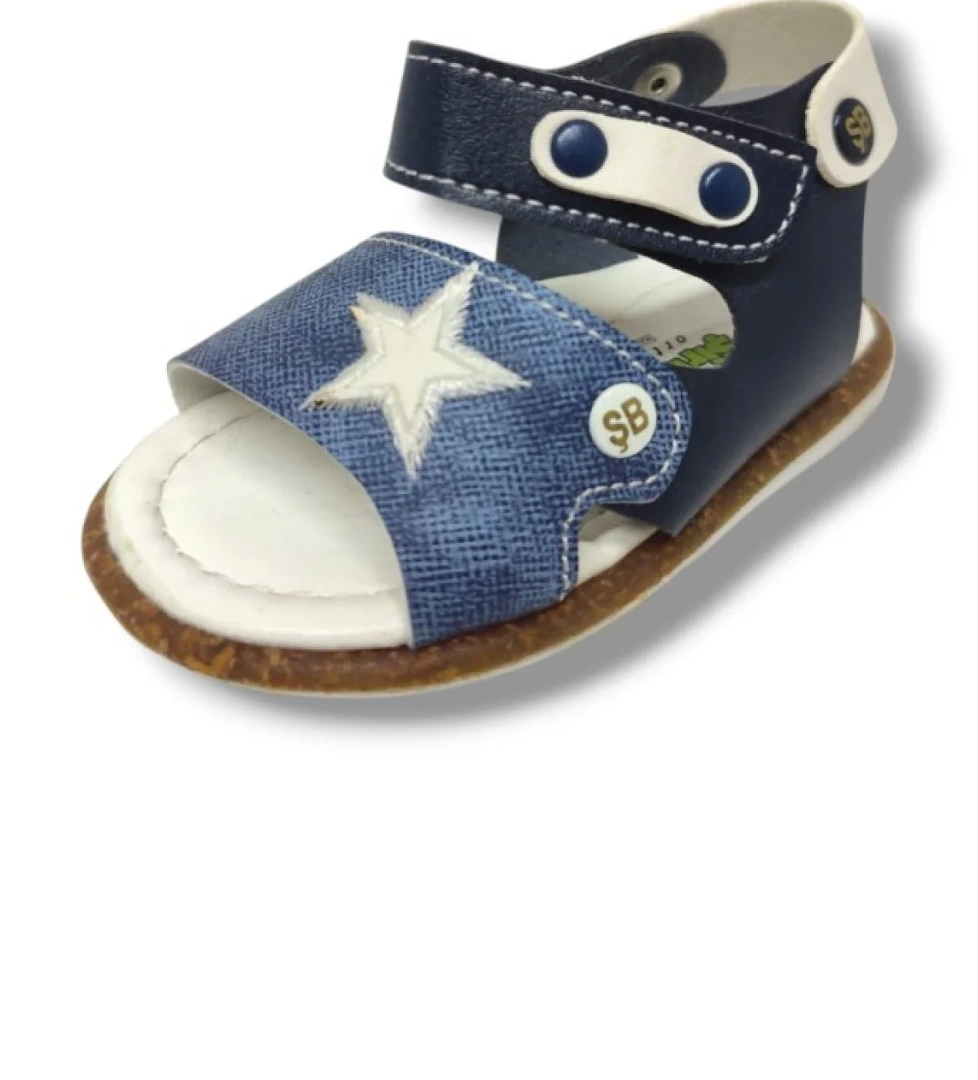 Şi̇ri̇ngenç Şirinbebe 1567-20 Anatomik Yıldız Desen Cirtli Erkek Çocuk Sandalet Lacivert Mavi 18-20 model görseli