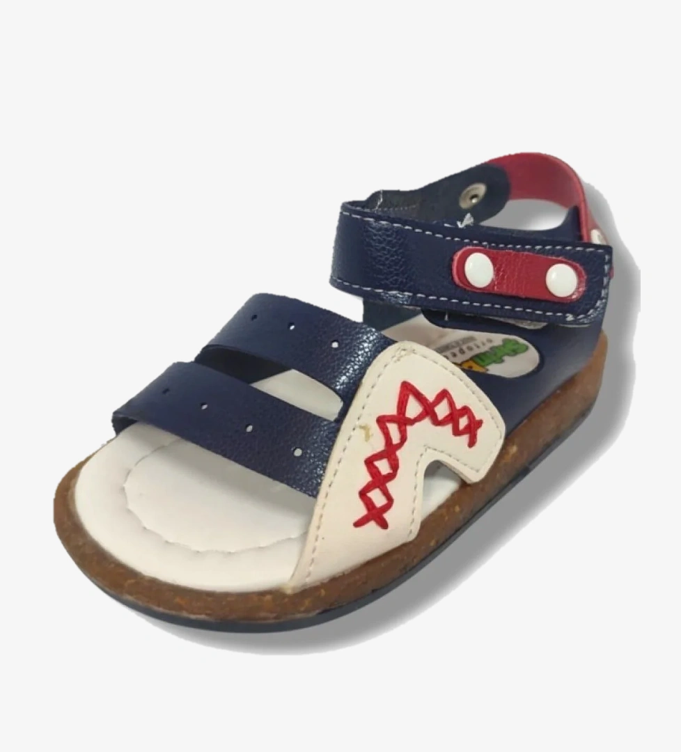 Şirinbebe 1546-20 Anatomik Dikiş Çirtli Erkek Çocuk Sandalet Lacivert Beyaz 21-25 - Görsel 1