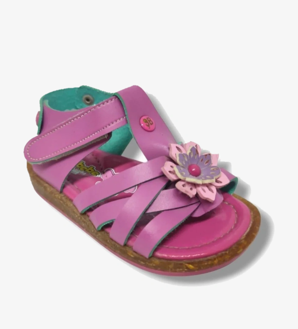 Şi̇ri̇ngenç Şiringenç 1556-20 Çiçek Deseli Tek Çirtli Kız Çocuk Sandalet Pembe 21-25 model görseli