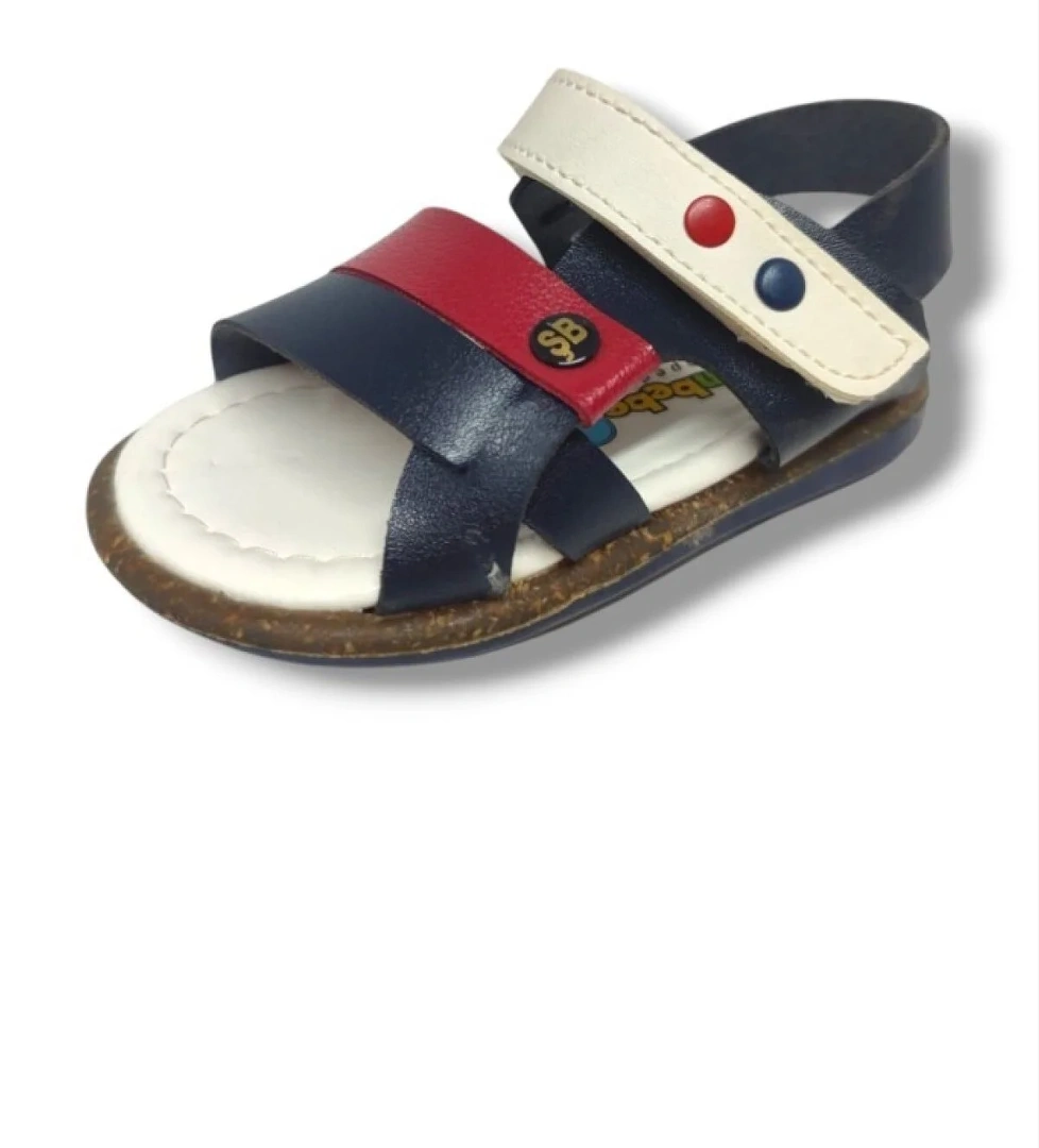 Şi̇ri̇ngenç Şirinbebe 1575-20 Anatomik 3 Bant Kemer Tokalı Erkek Çocuk Sandalet Lacivert Beyaz 18-20 model görseli