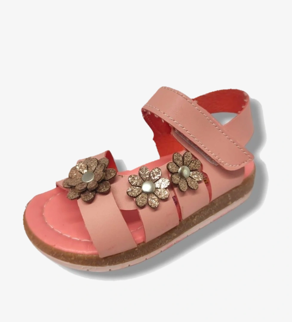 Şi̇ri̇ngenç Şiringenç 1561-20 Anatomik 3 Çiçekli Tek Çirtli Kız Çocuk Sandalet Somon 21-25 model görseli