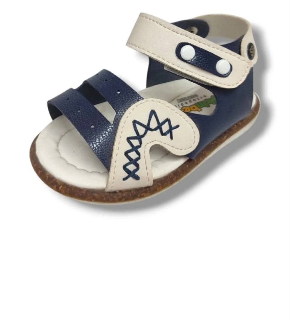 Şi̇ri̇ngenç Şirinbebe 1628-20 Anatomik Dikiş Cırtlı Bebek Erkek Sandalet Lacivert Beyaz18-20 model görseli
