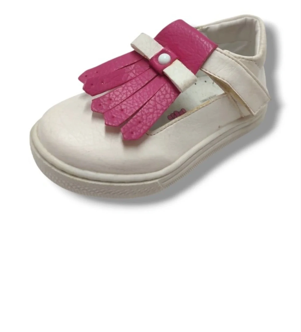 Şi̇ri̇ngenç Şirinbebe 1729-20 Deri Püsküllü Kız Çocuk Sandalet Beyaz Pembe 21-25 model görseli