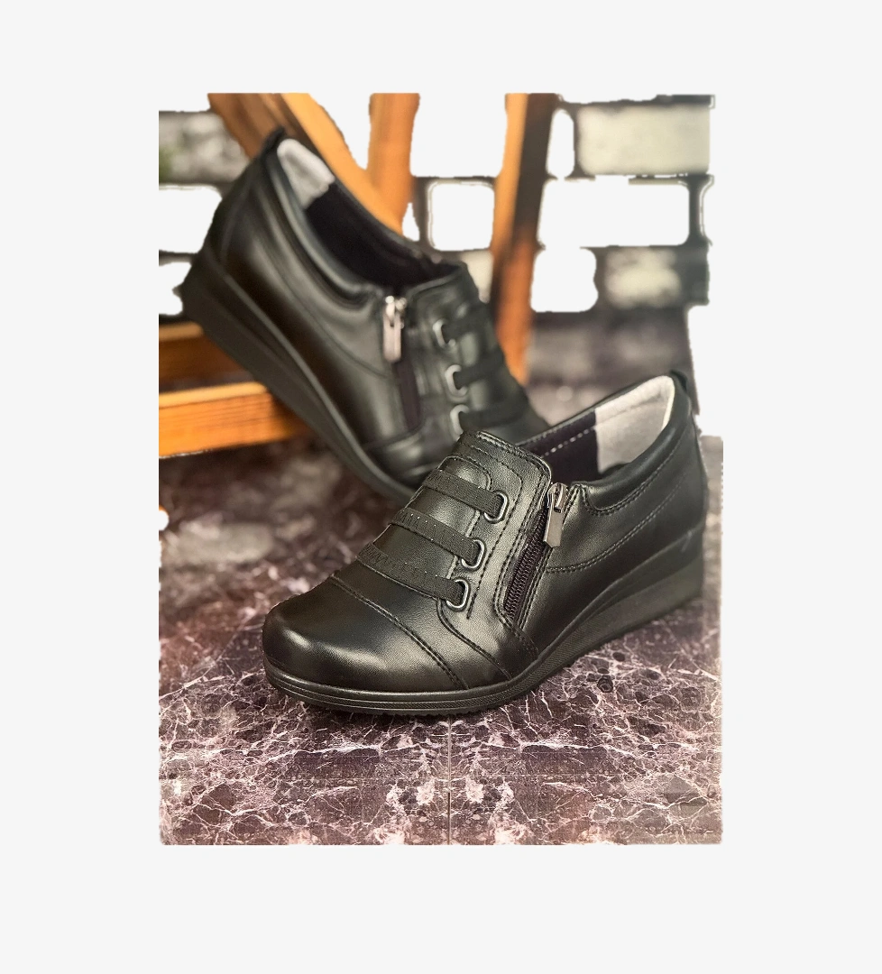 Ghattix E17 Günlük Hafif Mevsimlik Rahat Kadın Anne Ayakkabı Siyah model görseli