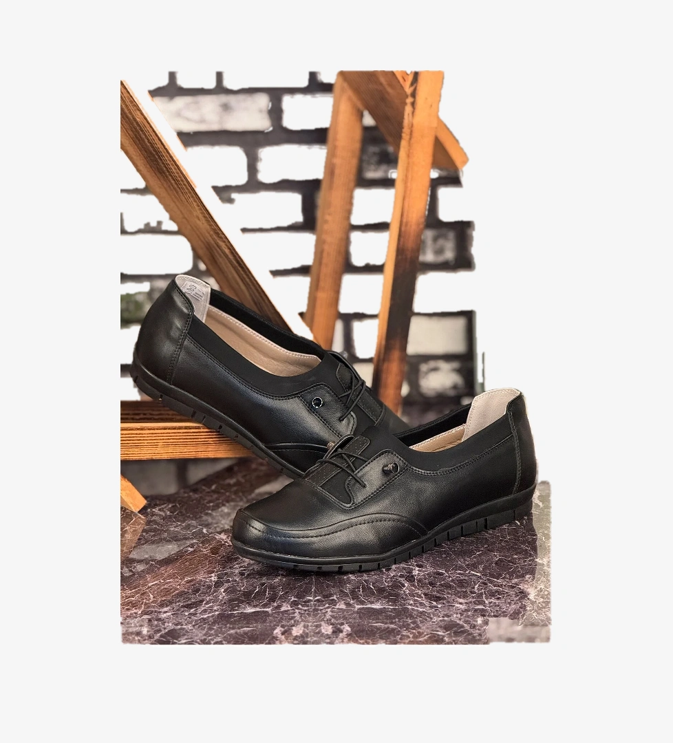 E05 Günlük Hafif Mevsimlik Rahat Kadın Anne Ayakkabı Siyah - Görsel 1