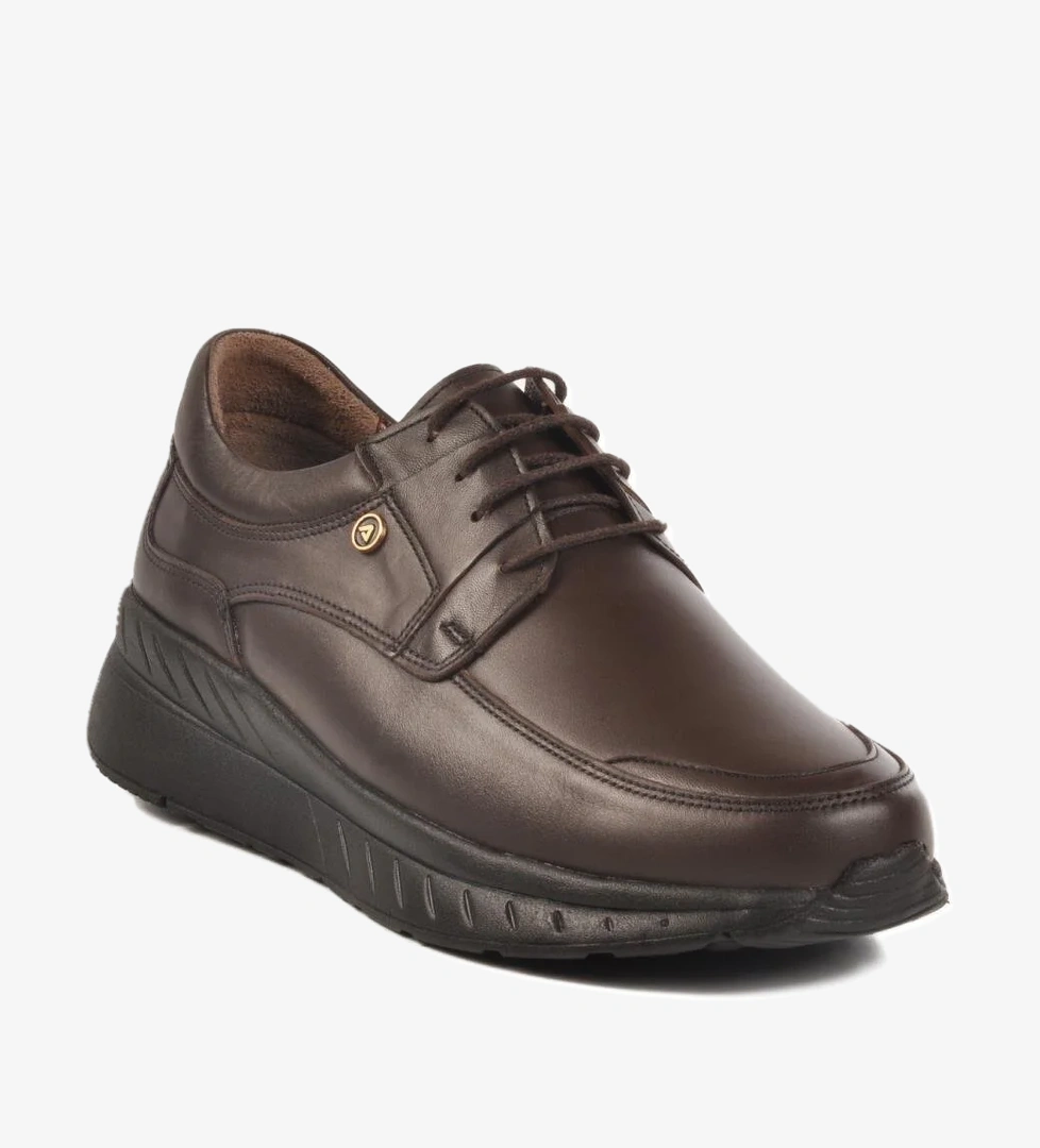 C411 M Kahve Hakiki Deri Erkek Günlük Ayakkabı - Görsel 1