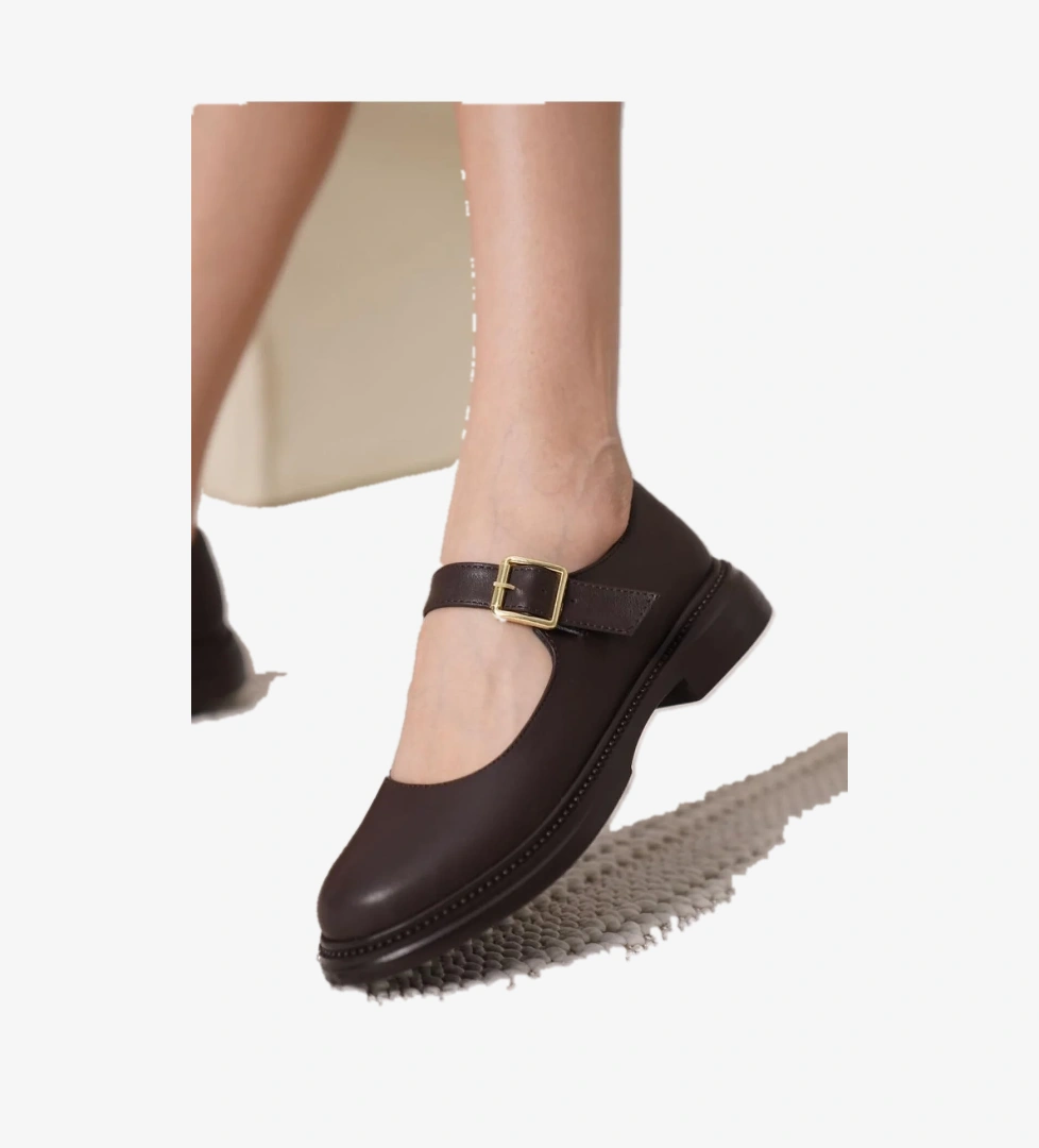 Kahverengi Tokalı Kadın Günlük Ayakkabı