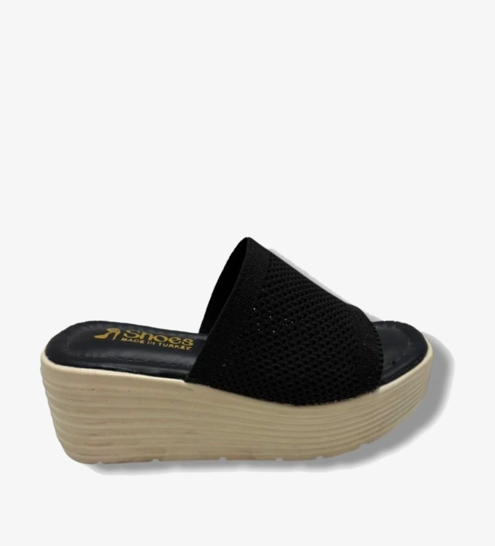 252-25 Triko Anatomik Ultra Soft Dolgu Topuk Kadın Terlik - Görsel 1