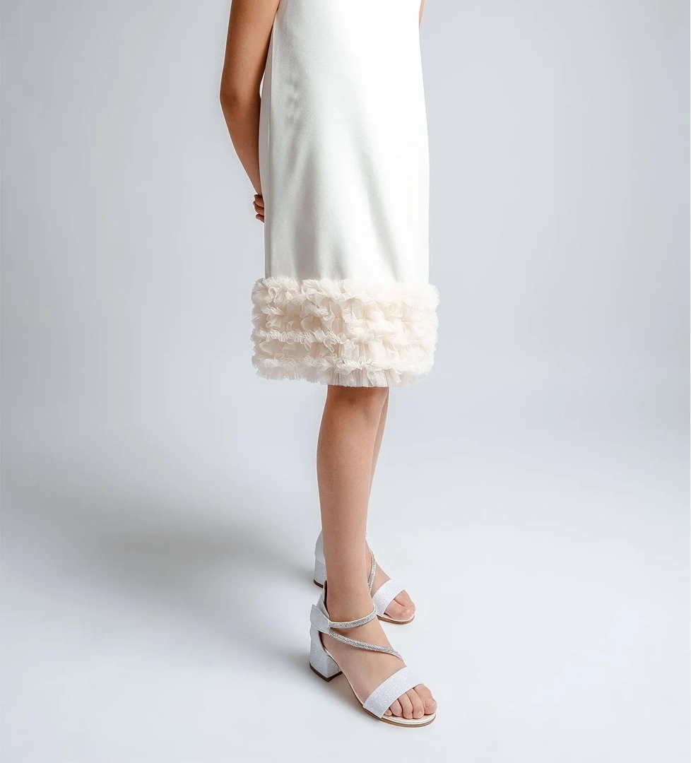 Kız Çocuk Sedef Topuklu Simli Abiye Ayakkabı - Görsel 1