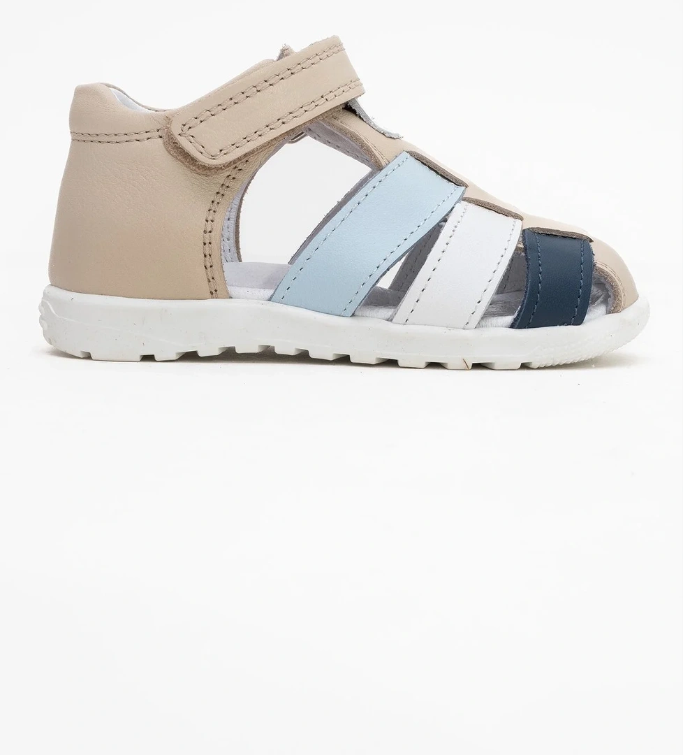 Erkek Çocuk Bej Hakiki Deri Günlük İlk Adım Ayakkabı