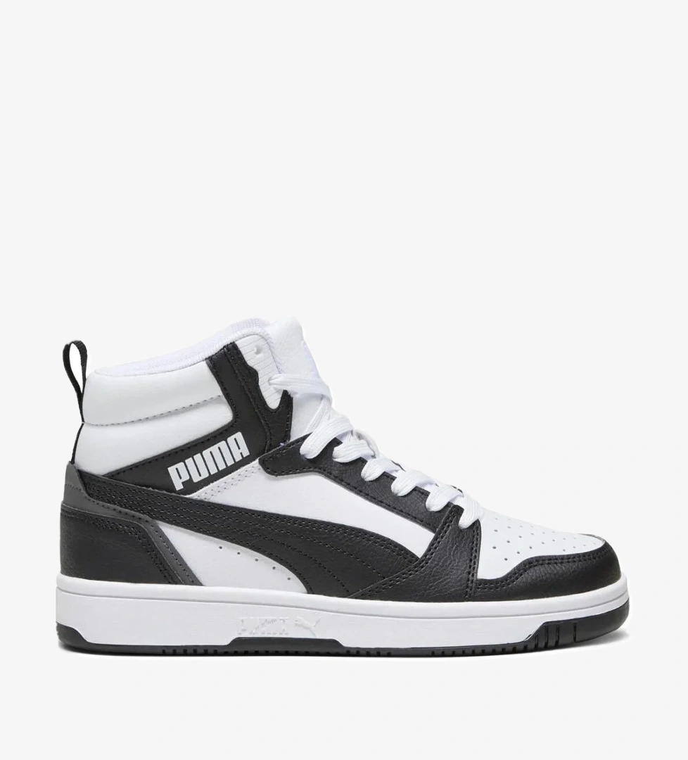 393831 Rebound V6 Mid Jr Spor Ayakkabı Beyaz-Siyah - Görsel 1