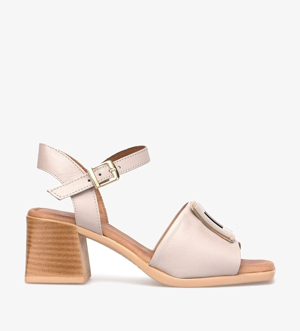 Elit Brk488 Kadın Hakiki Deri Klasik Topuklu Ayakkabı Vizon