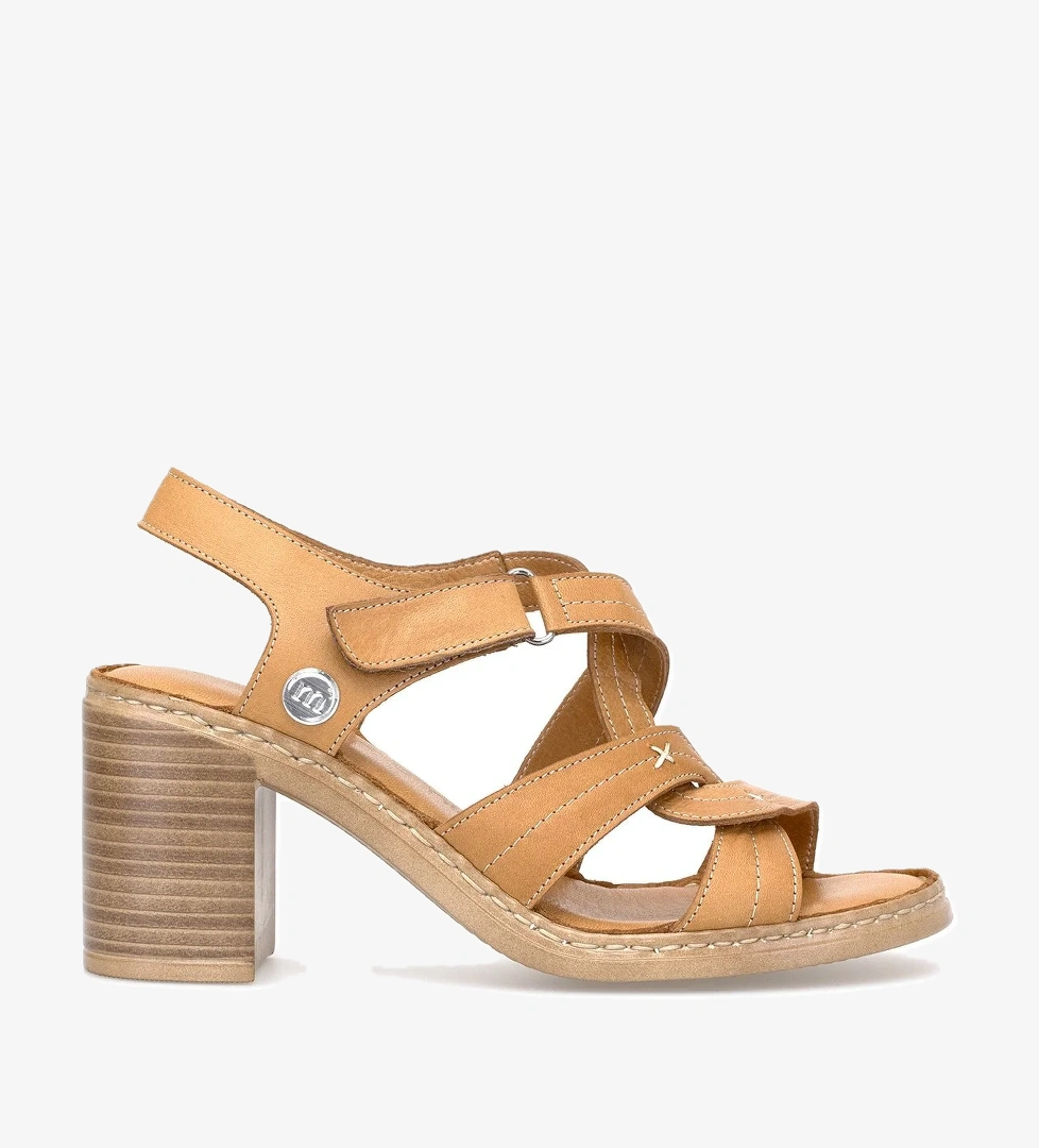 Mammamia D25YS-2505 Kadın Hakiki Deri Topuklu Sandalet Taba model görseli