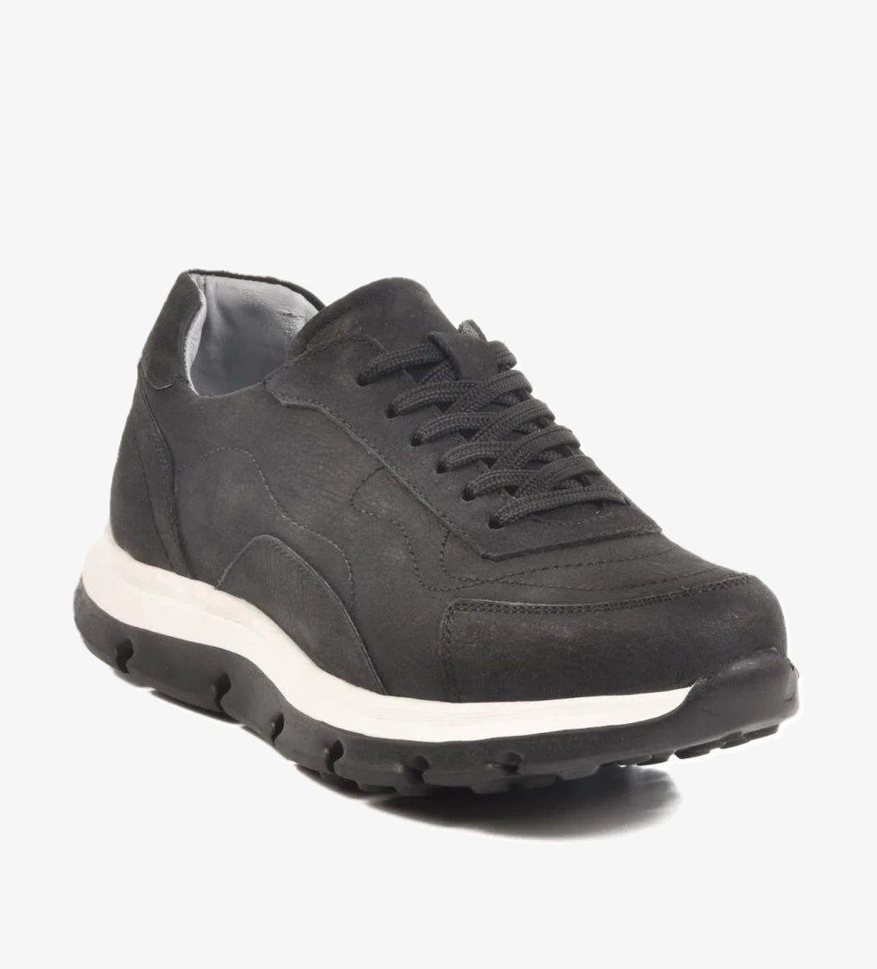 2519 M Siyah Nubuk Hakiki Deri Erkek Günlük Ayakkabı