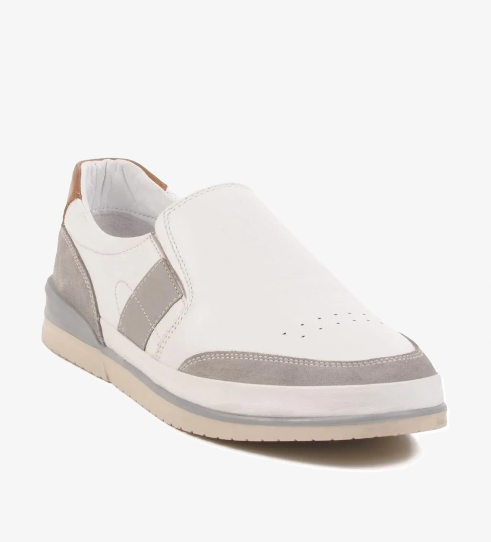 Beyaz Hakiki Deri Erkek Günlük Ayakkabı 5Y2064-R176 M