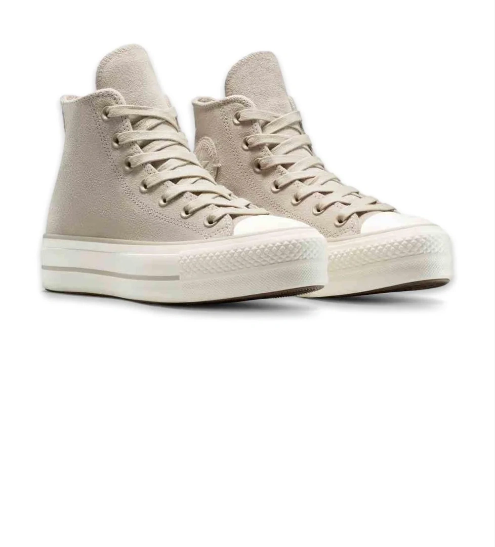 Converse A12966C Chuck Taylor All Star Lift Platform Suede Sneaker Bej Unisex Ayakkabı model görseli