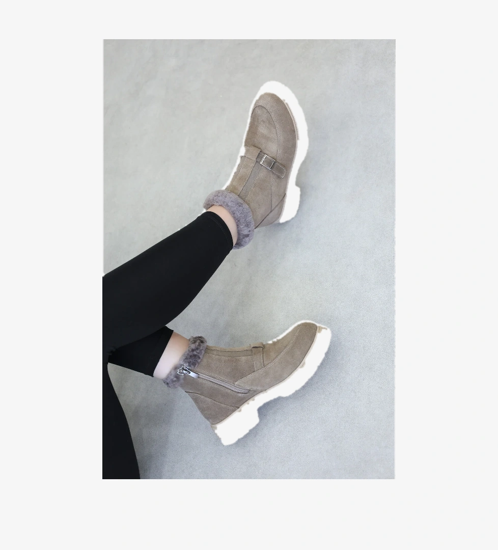 Hakiki Deri Kürklü Kadın Klasik Bot 217KZA789-34