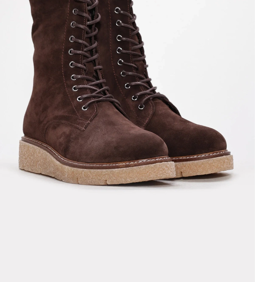 Hakiki Deri Kürklü Kadın Klasik Bot 657KZA2504 - Görsel 1