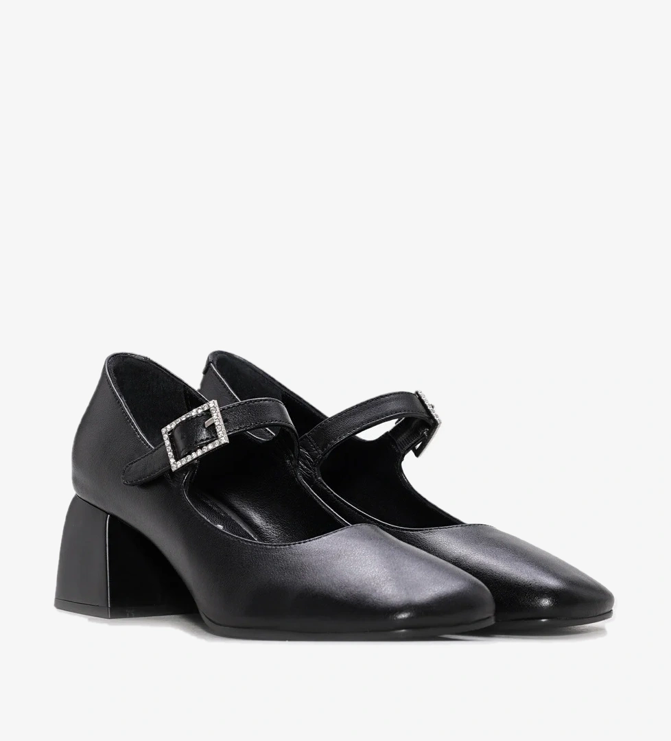 Hakiki Deri Kadın Kalın Topuklu Ayakkabı 010ZA8714 - Görsel 1