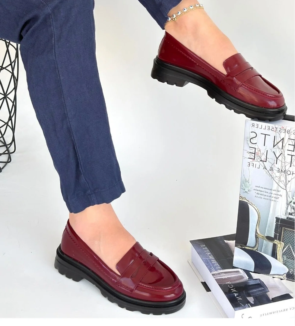 Bordo Rugan Kadın Günlük Ayakkabı - Görsel 1