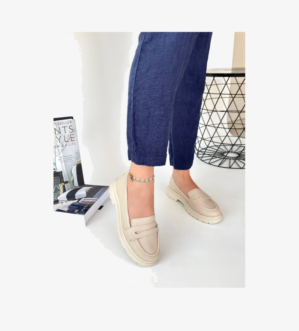 Bej Kadın Günlük Ayakkabı