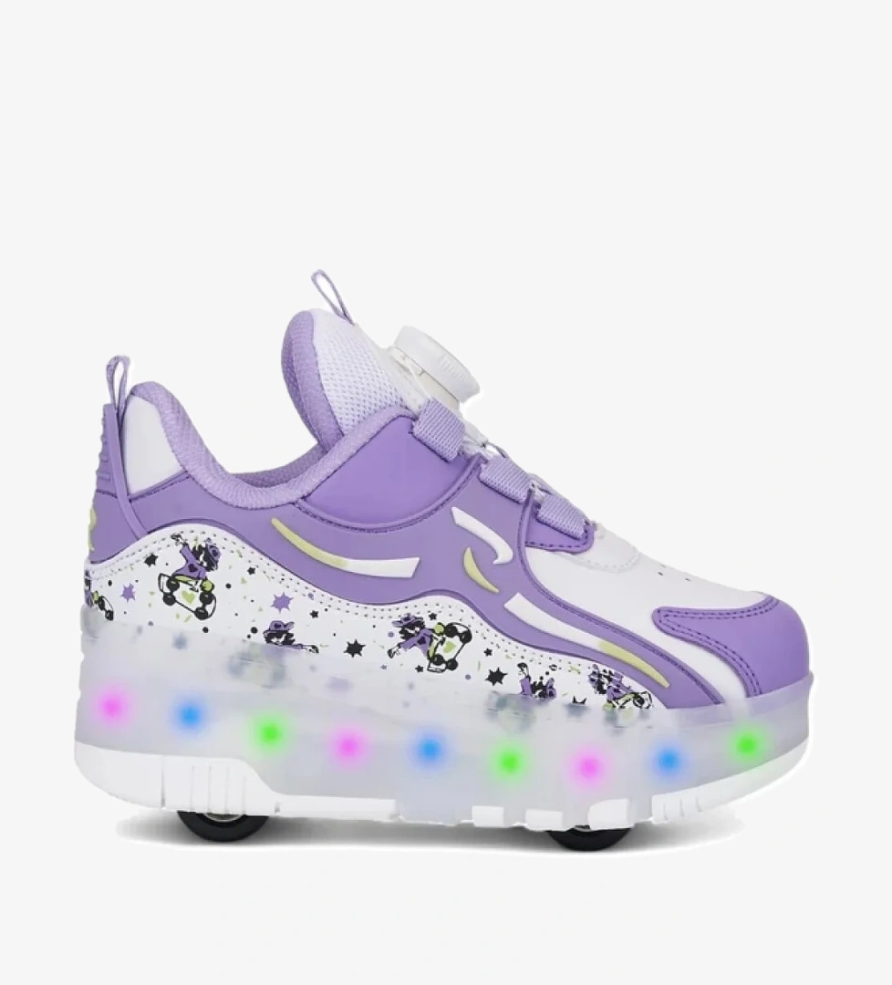 Mor Işıklı Patenli Kız Çocuk Spor Ayakkabı