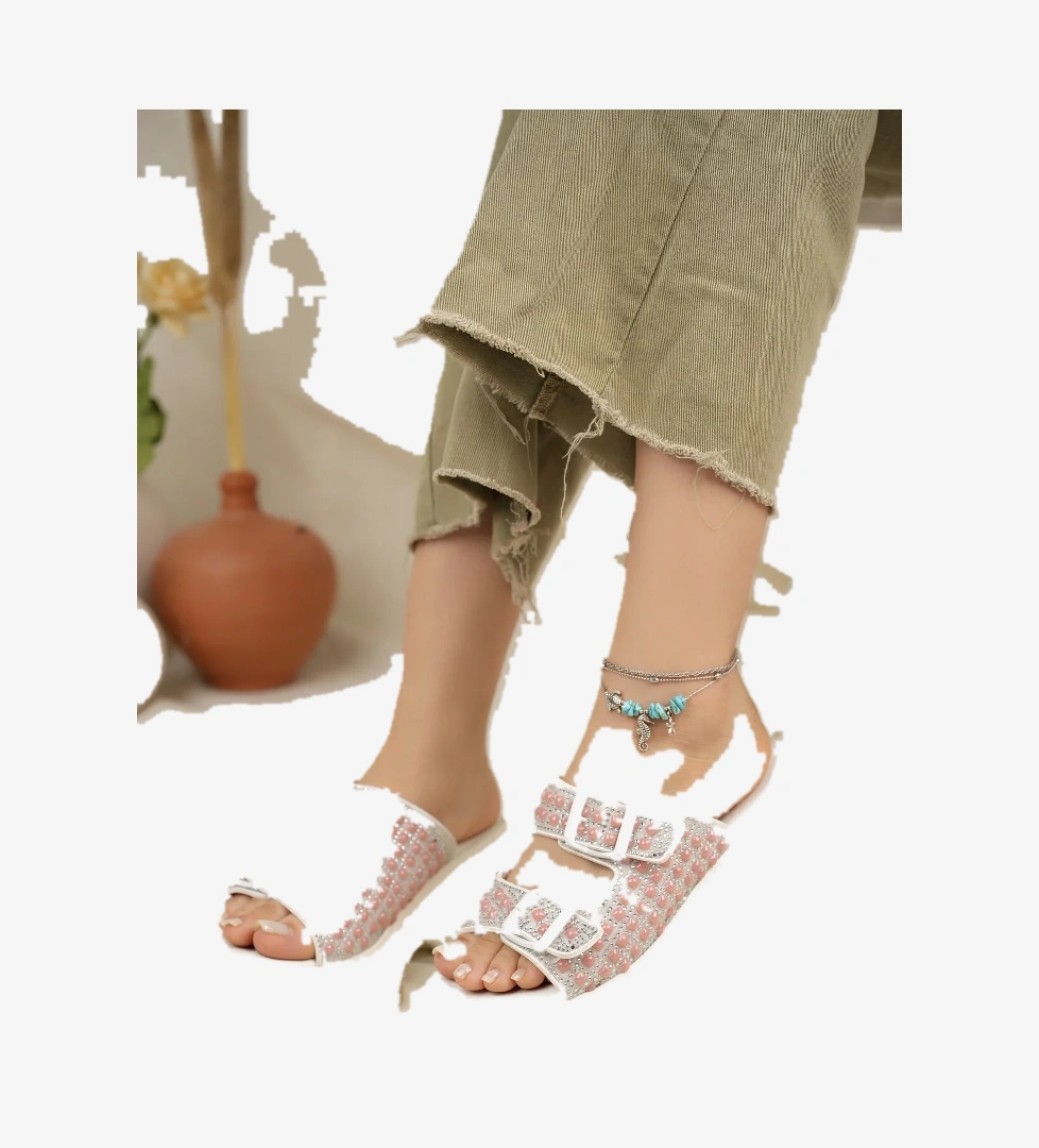 Rina Anatomik Ortopedik Kalın Taban Taşlı Günlük Kadın Terlik