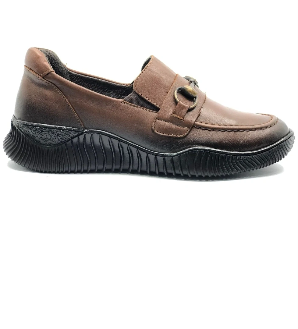 Dugu Hakiki Deri Ortopedik Casual Kadın Babet Ayakkabı - Görsel 1