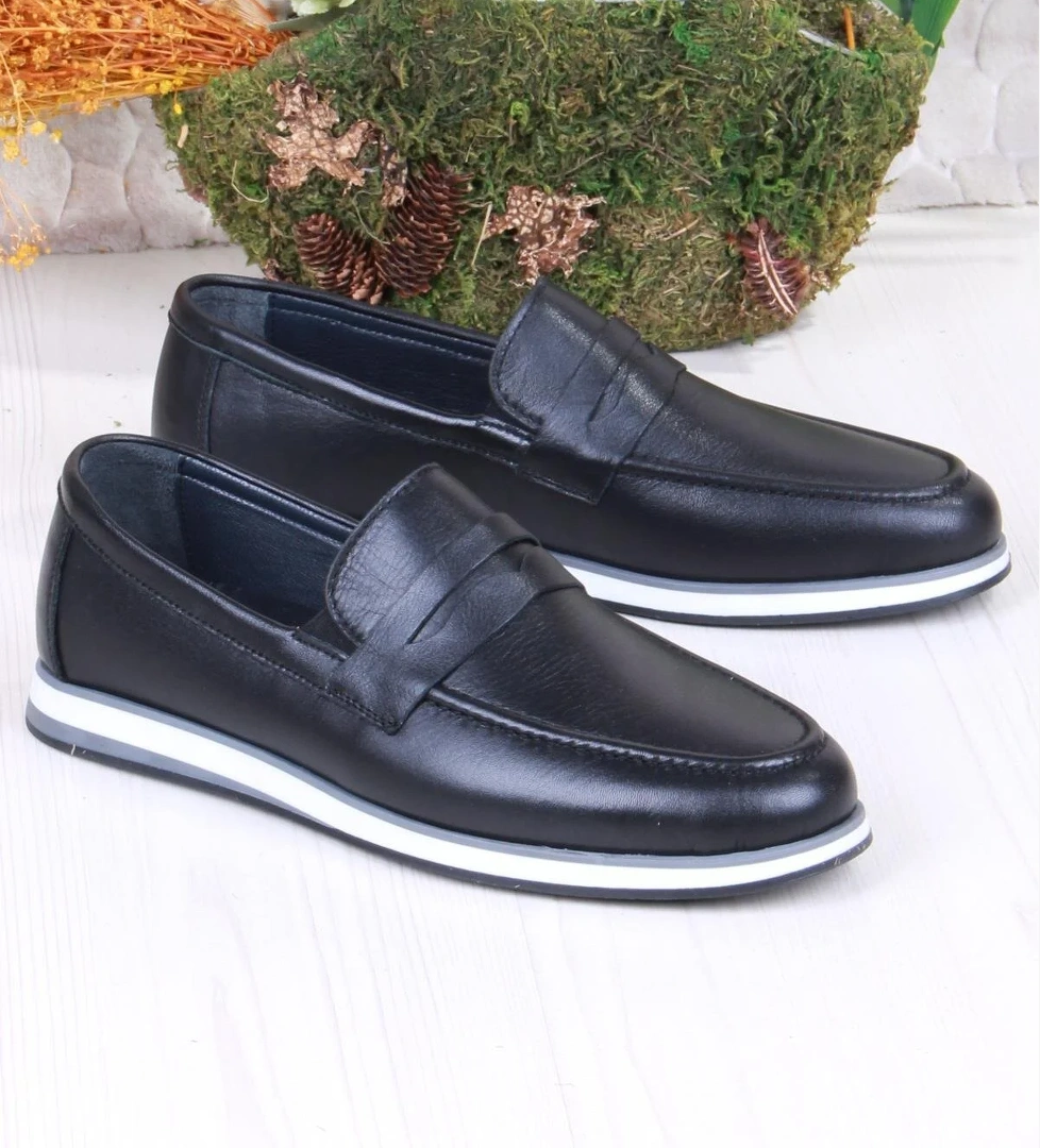 424677 Rahat İç Ve Dış Hakiki Deri Loafer Erkek Ayakkabı - Görsel 1