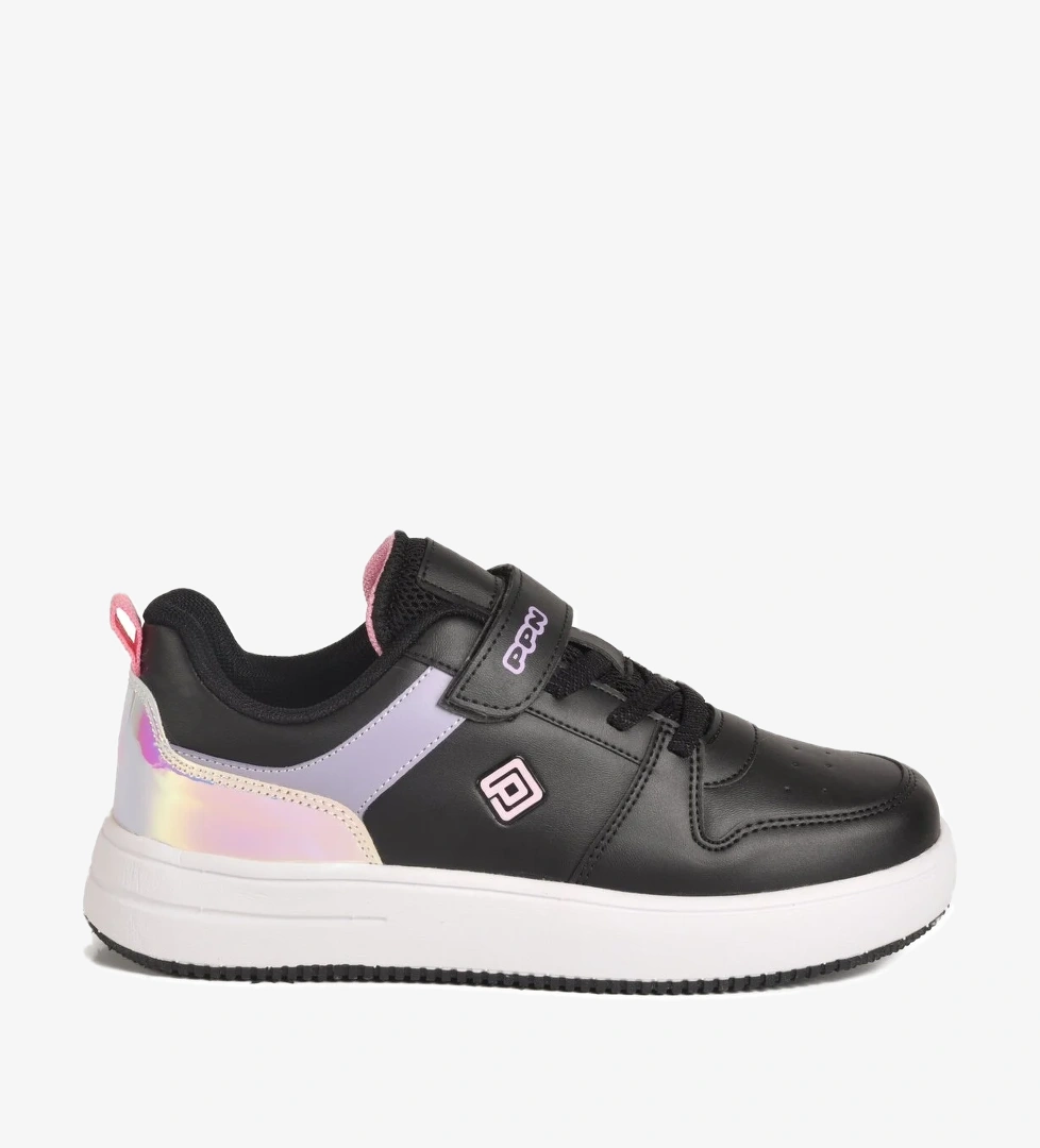 Siyah Lila Cırtlı Hafif Kız Çocuk Spor Ayakkabı 1603 F