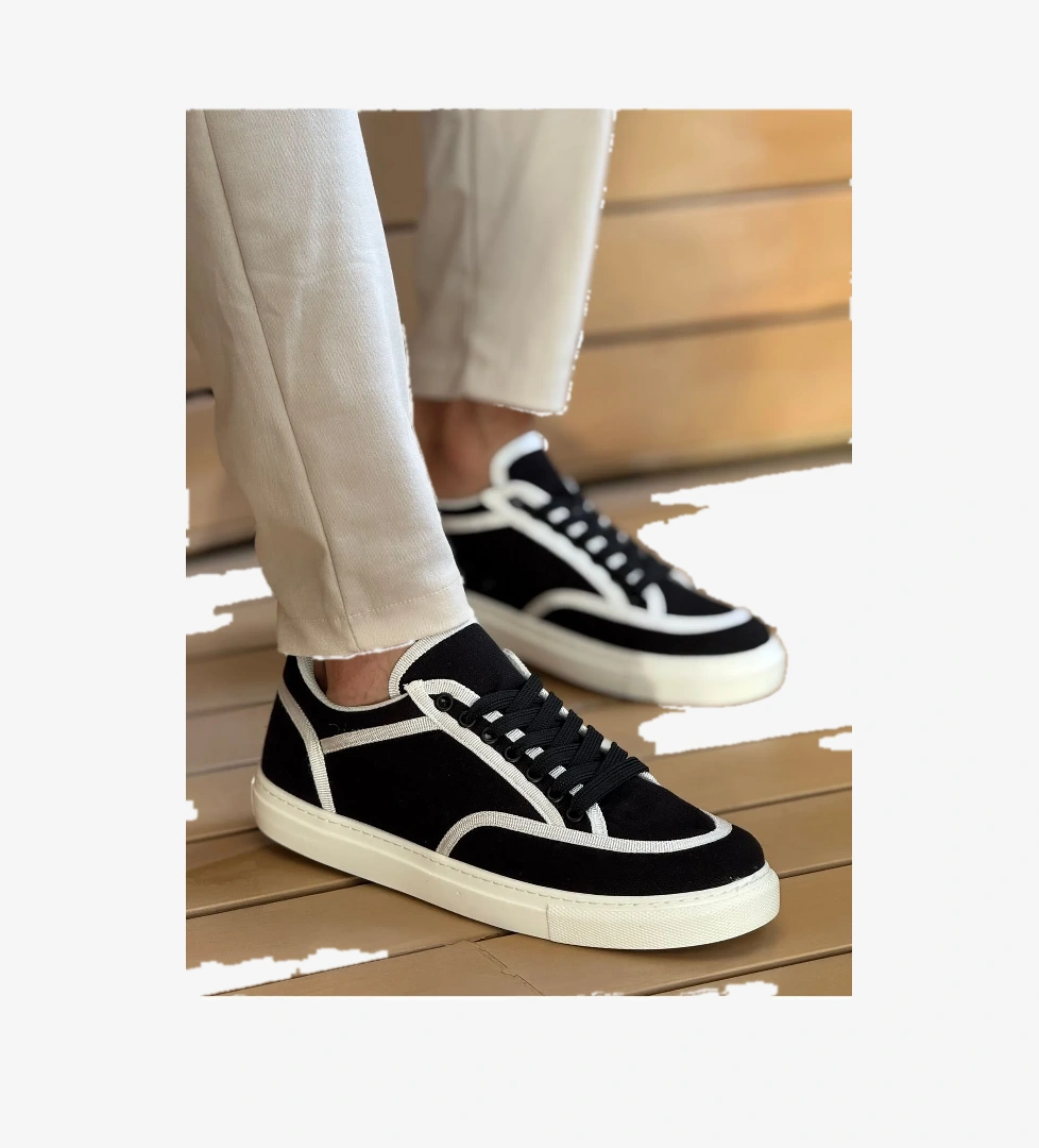 Pabucmarketi Keten Bağcıklı Erkek Günlük Ayakkabı Beyaz model görseli