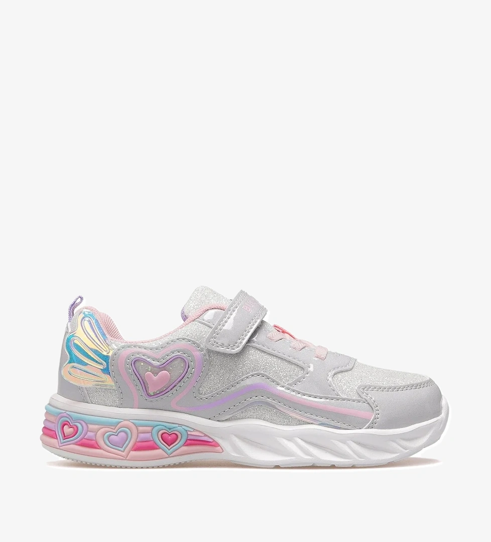 Berry Kız Çocuk Hafif Işıklı Sneaker Spor Ayakkabı 25k Buck3046 Gri