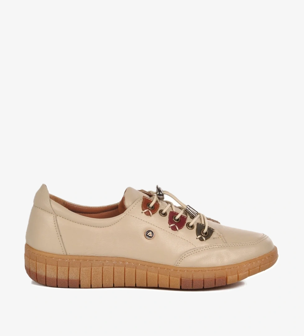 Aspor Bej Hakiki Deri Kadın Casual Ayakkabı