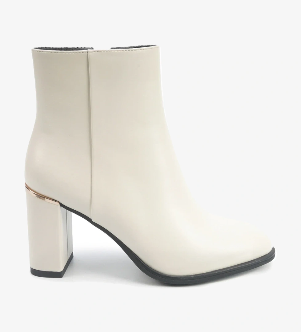 OLGA 5PR KIRIK BEYAZ Kadın Topuklu Bot - Görsel 1