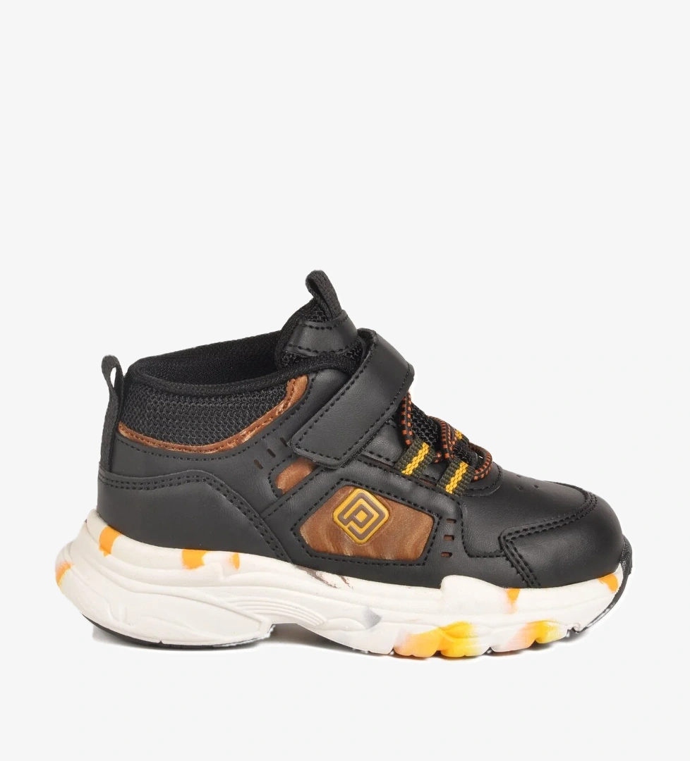 Siyah Cırtlı Hafif Unisex Bebek Spor Ayakkabı 2063 B