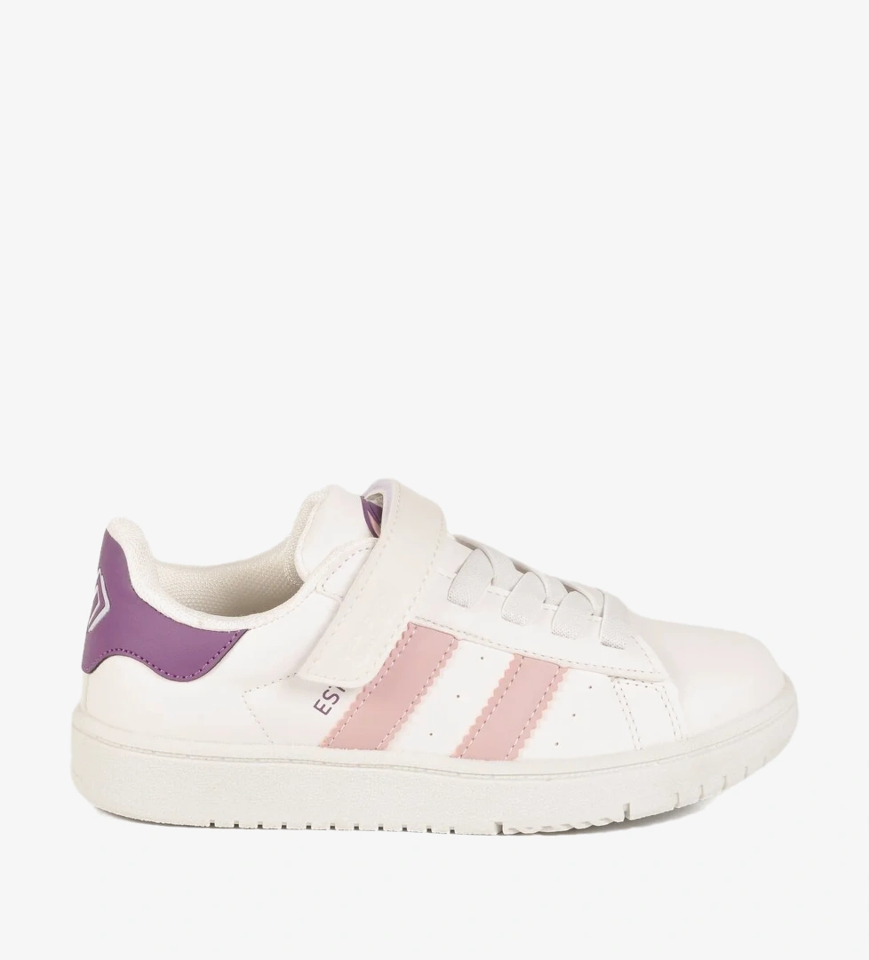 Cool Beyaz Pudra Cırtlı Kız Çocuk Sneaker
