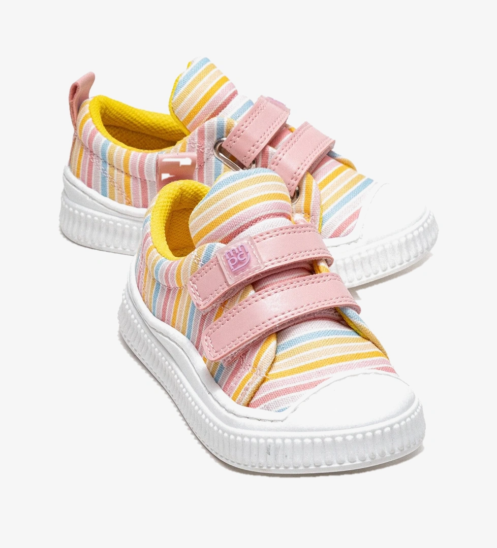 Mnpc Kız Çocuk Pudra Çizgili Sneaker Ayakkabı